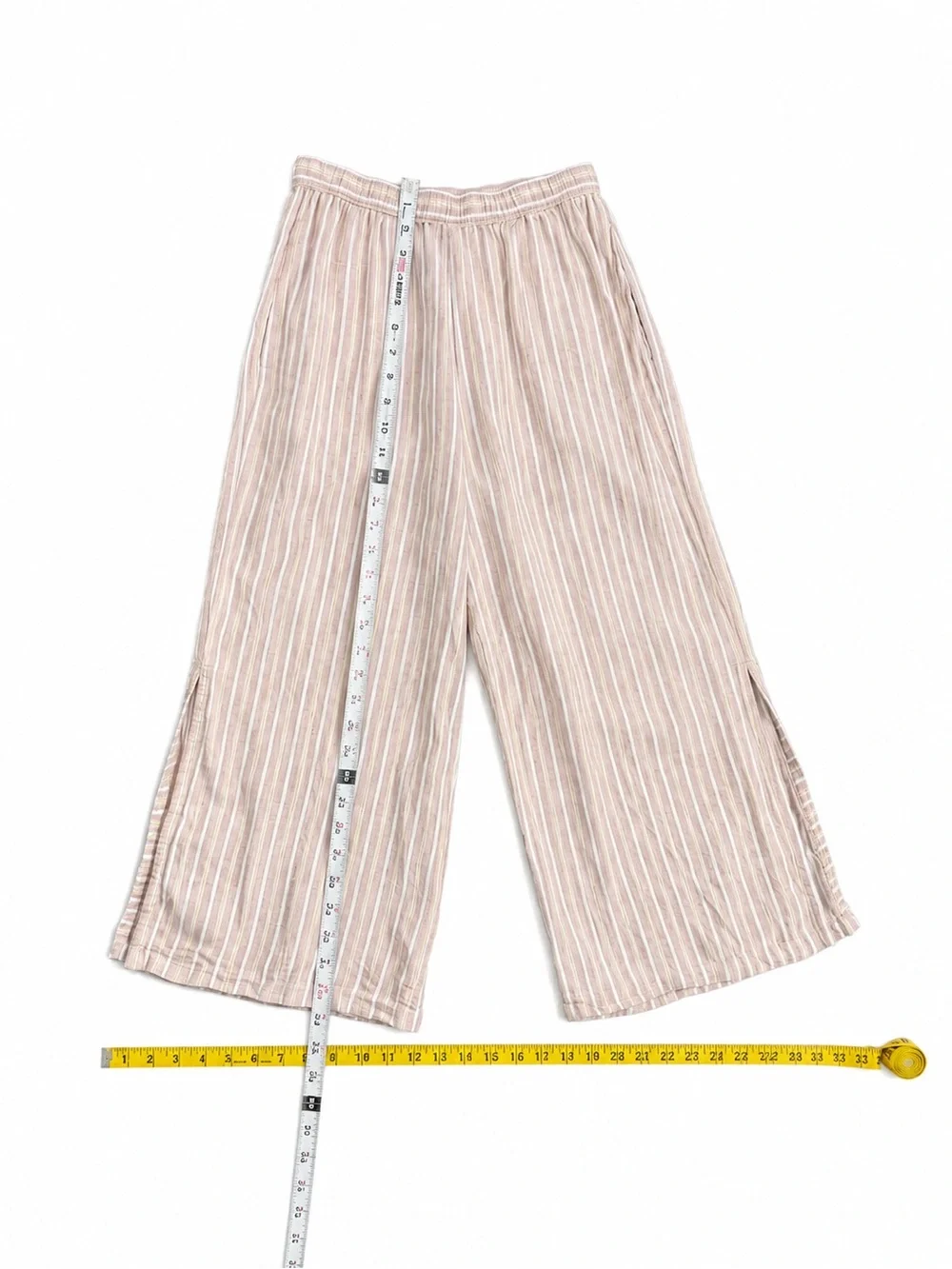 Patagonia Hemp Lyocell Wide Leg Crop Pants Boho Hippie Coastal Stripped XS - Picture 5 of 7